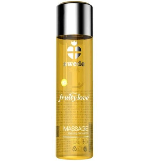 SWEDE FRUITY LOVE EFEITO DE AQUECIMENTO ÓLEO DE MASSAGEM TROPICAL FRUITY COM MEL 60 ML.